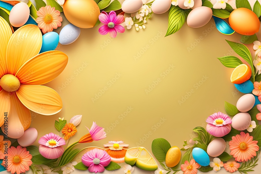 Easter Holiday Background Illustration. Generative AI