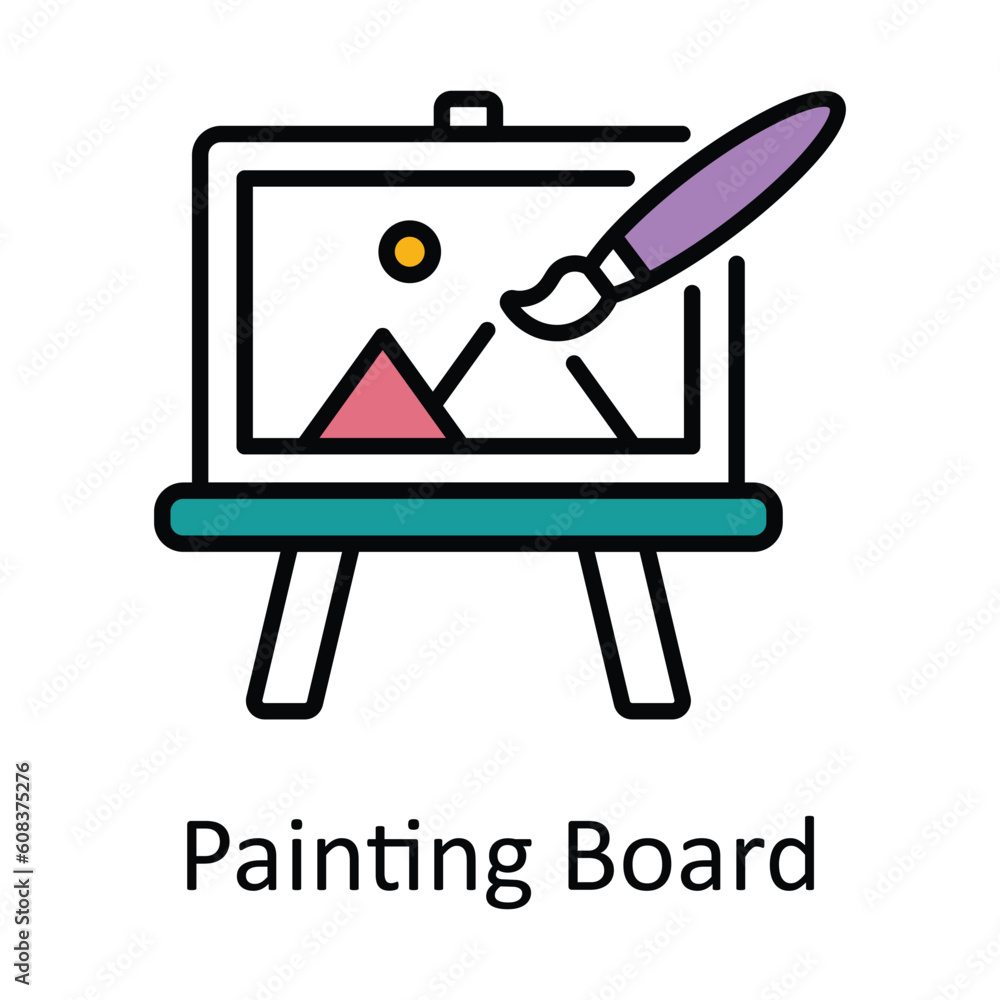 Painting Board Filled Outline Icon Design illustration. Art and Crafts Symbol on White background EPS 10 File Painting Board Filled Outline Icon Design illustration. Art and Crafts Symbol on White background EPS 10 File