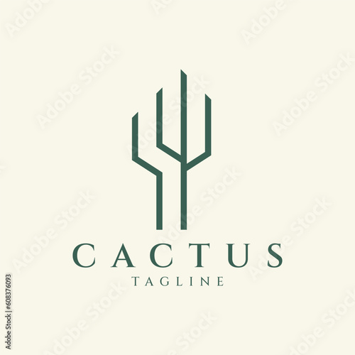 Cactus logo design vector illustration