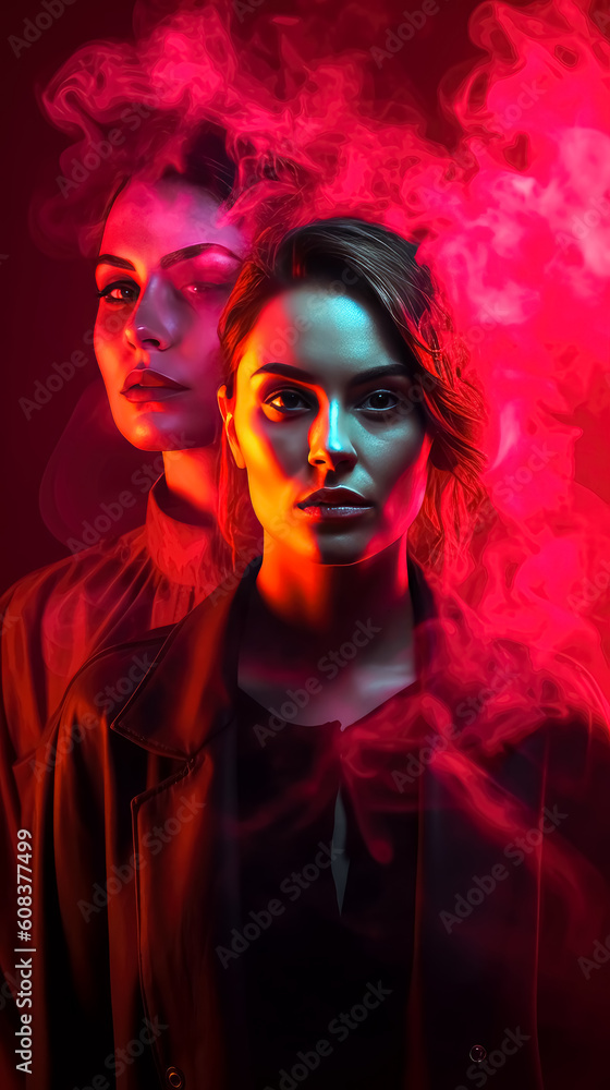 Pretty Female model in a red background with smoke, in the style of neo-punk rebellion
Pretty Female model in a red background with smoke, in the style of neo-punk rebellion