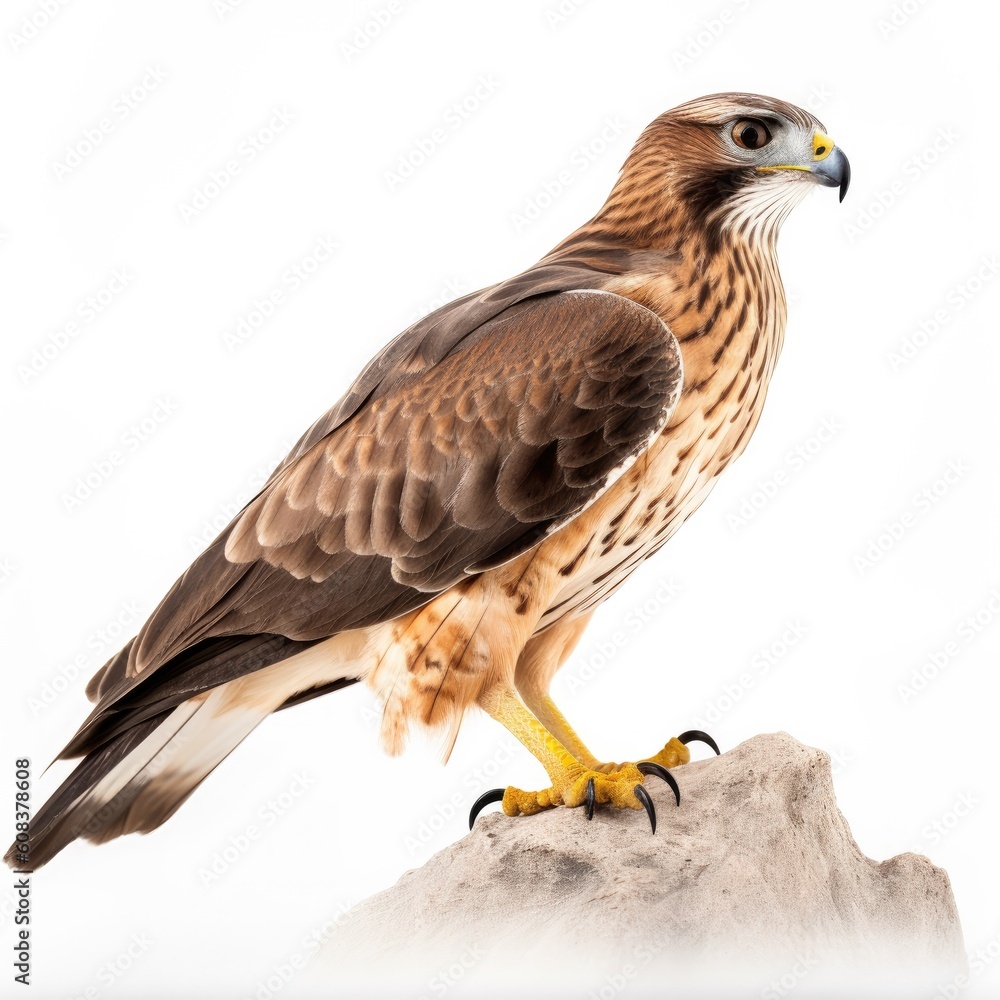 Northern Harrier bird isolated on white background. Generative AI Northern Harrier bird isolated on white background. Generative AI