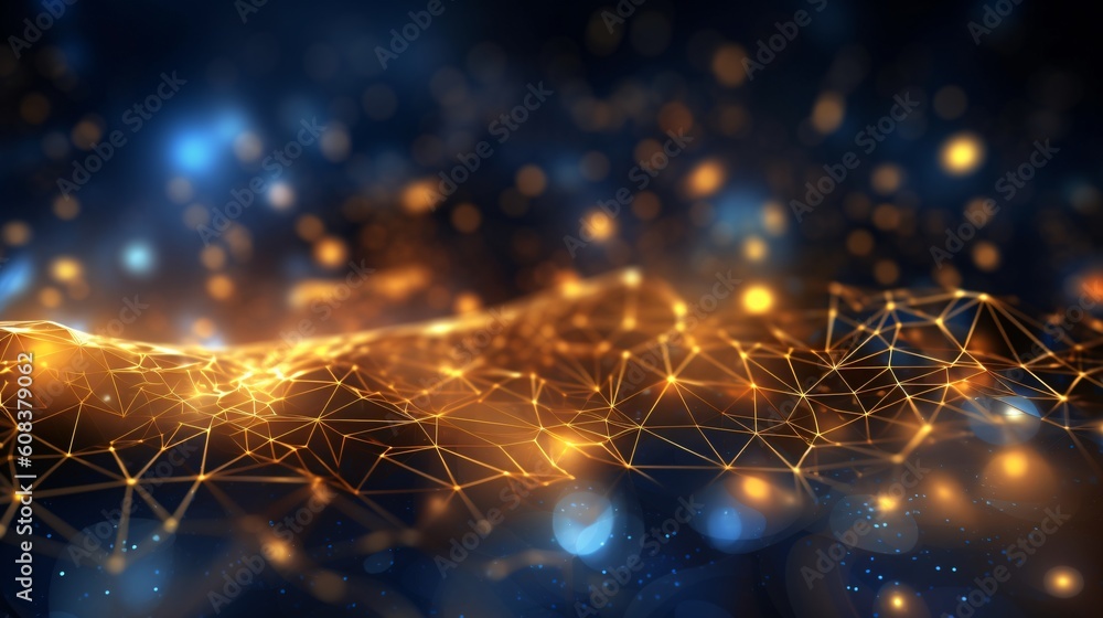 Obraz premium Abstract futuristic background with glowing neon lines. Generative ai