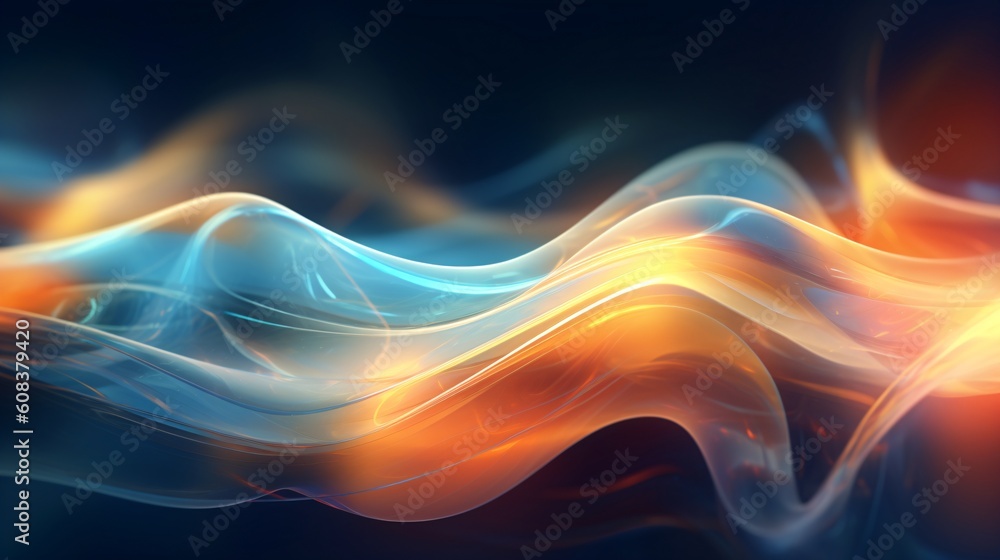 Abstract futuristic background with neon lines and curves. Generative AI Abstract futuristic background with neon lines and curves. Generative AI