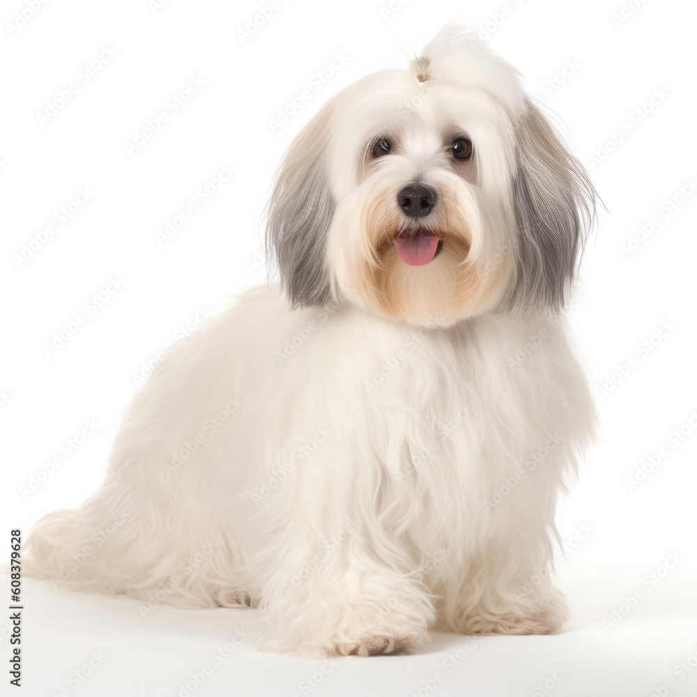 Havanese dog isolated on white background. Generative AI