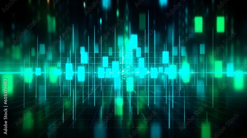 Abstract futuristic computer digital neon design wallpaper. Generative AI Abstract futuristic computer digital neon design wallpaper. Generative AI