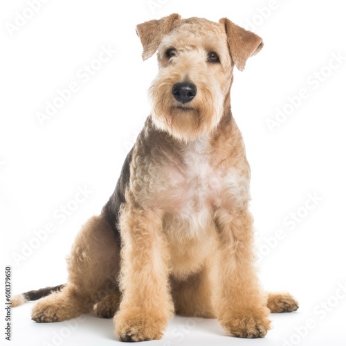 Lakeland Terrier dog isolated on white background. Generative AI