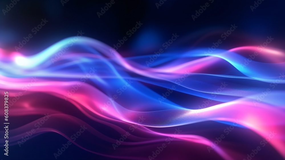 Abstract futuristic backgrround with glowing neon lights. Lines and curves. Generative AI Abstract futuristic backgrround with glowing neon lights. Lines and curves. Generative AI