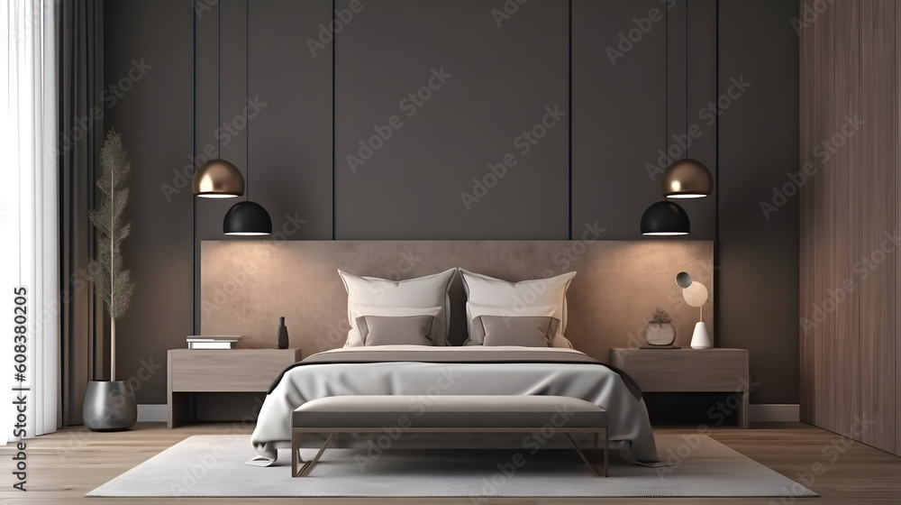 Minimalist Interior of modern living room 3D rendering, generative ai Minimalist Interior of modern living room 3D rendering, generative ai