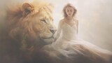 Woman with lion