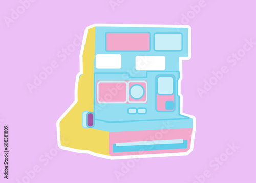 retro old instant camera