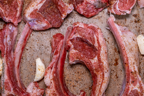 spicy raw meat with garlic