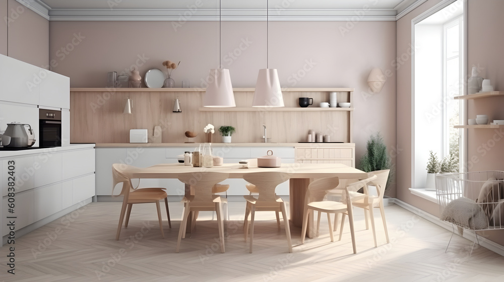 Minimalist Interior of modern living room 3D rendering, generative ai Minimalist Interior of modern living room 3D rendering, generative ai