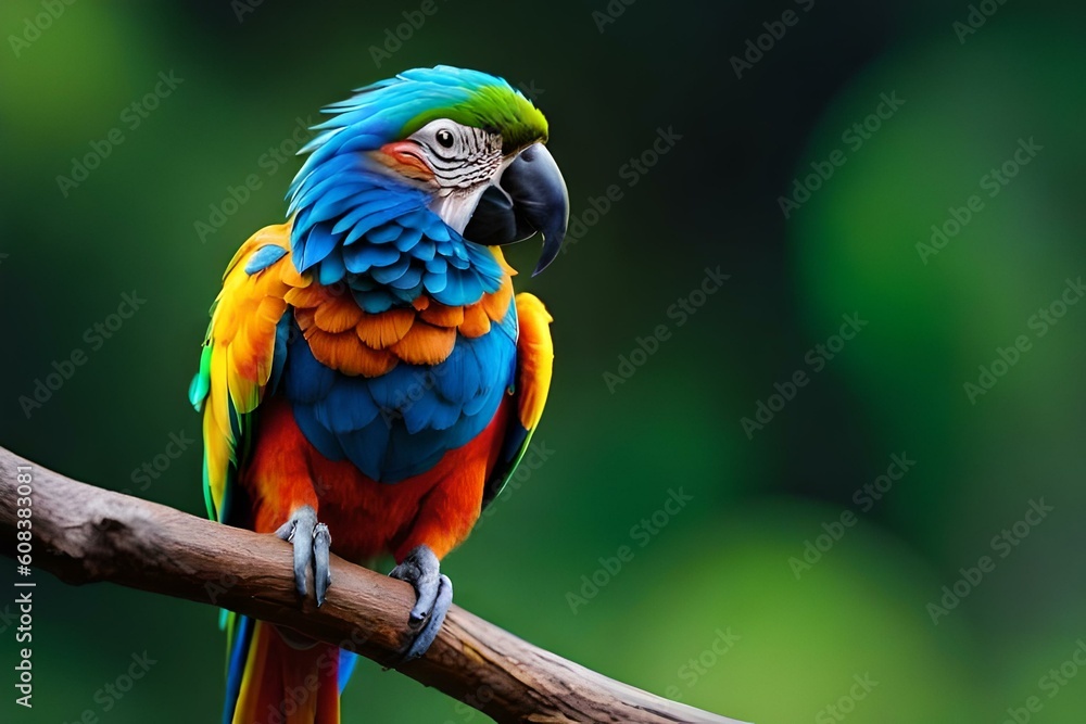 blue and red macaw