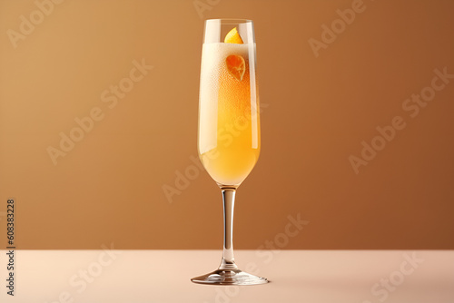 Bellini cocktail with peach 