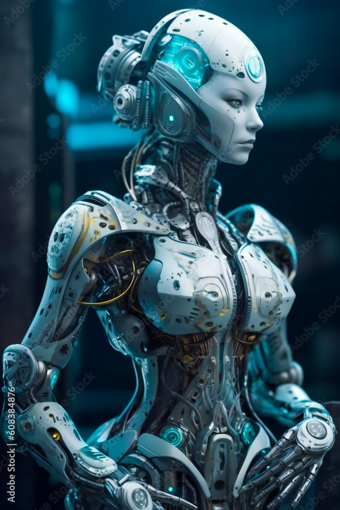 Cyborg girl Robot woman. Ai generated Cyborg girl Robot woman. Ai generated