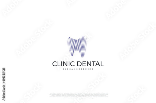 Clinic dental logo designs. Tooth abstract icons, dentist stomatology medical doctor. Vector concept