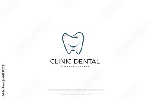 Clinic dental logo designs. Tooth abstract icons, dentist stomatology medical doctor. Vector concept