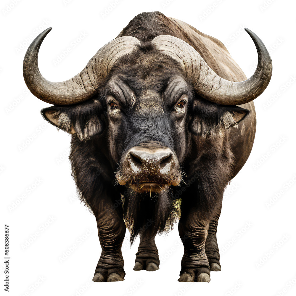 African buffalo isolated on white African buffalo isolated on white