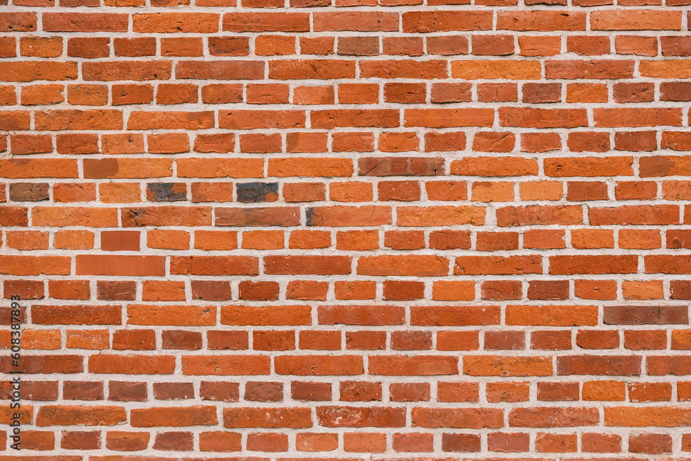 Renaissance period red brick wall. Old ceramic brick wall Renaissance period red brick wall. Old ceramic brick wall