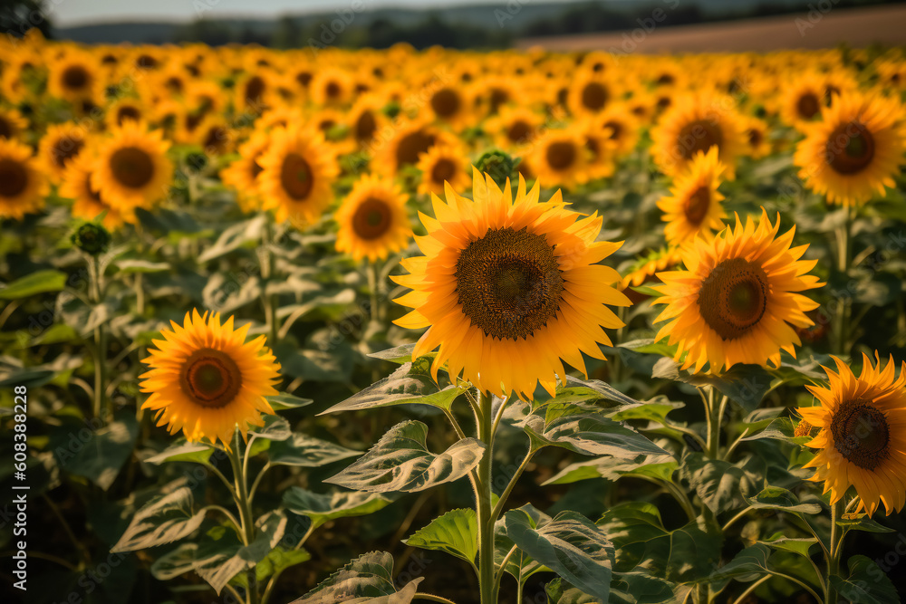 Sunflower Field. Generative AI.... Sunflower Field. Generative AI....