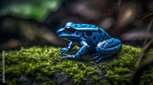 The Splendid Poison Frog in its Habitat. Generative AI