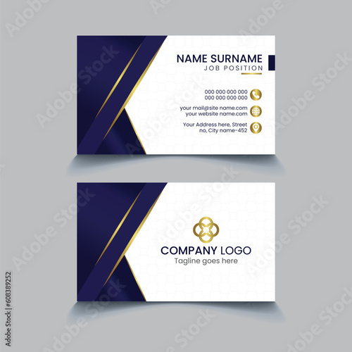 blue and golden business card