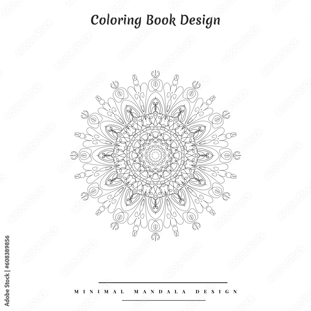 Moderncreative arabesque mandala coloring book design in black and white color for all