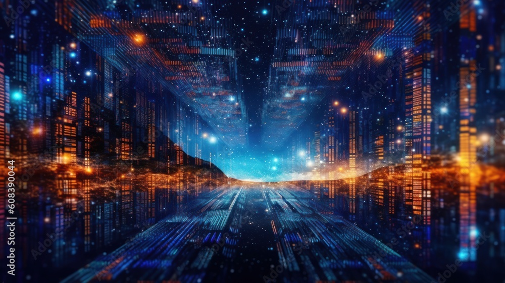 Fototapeta premium Business and economic growth on a global business network. Data-driven. Generative AI