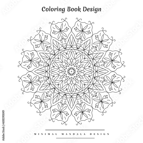 Fototapeta Naklejka Na Ścianę i Meble -  Beautiful Coloring book design with minimal floral shapes and creative ornaments for all
