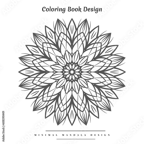 Fototapeta Naklejka Na Ścianę i Meble -  Creative minimal arabesque islamic mandala design and coloring book for kids, and adults