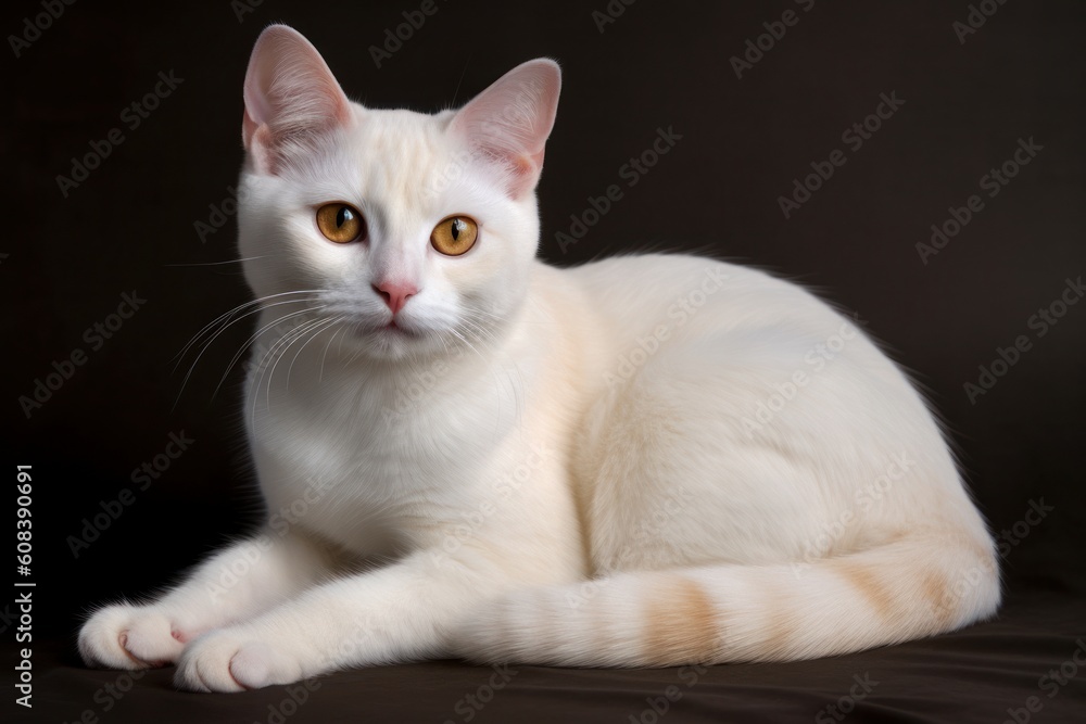 Portrait of a cute cat looking away. Bambino cat.Generative AI Portrait of a cute cat looking away. Bambino cat.Generative AI