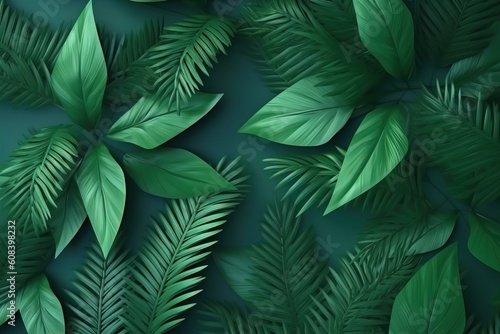 Dark green leaves background. Minimal neutral aesthetic. © TULA