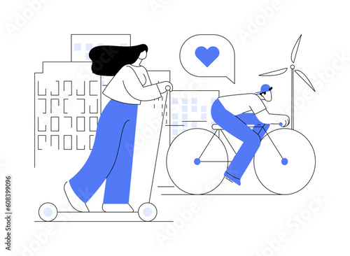 Urban electric transport abstract concept vector illustration.