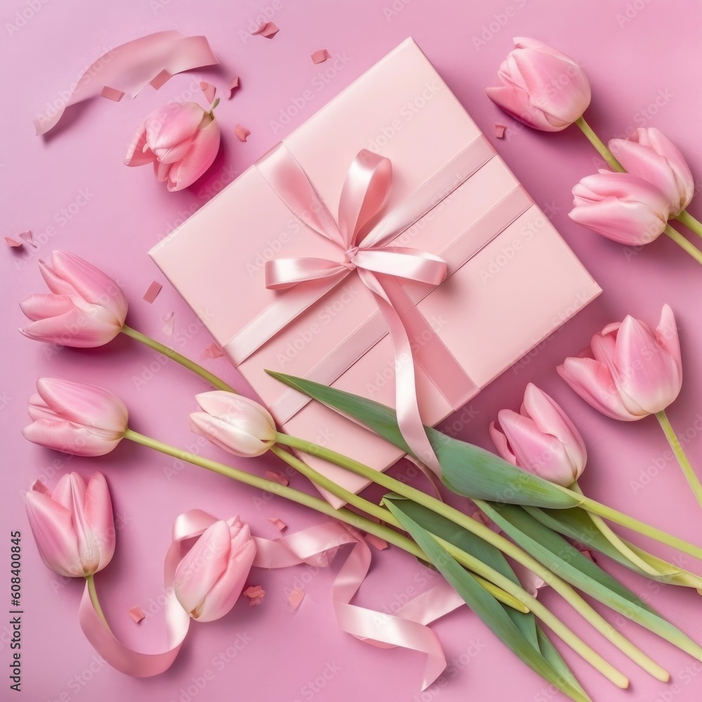 A top view photo of Mother's Day gifts. (Illustration, Generative AI) A top view photo of Mother's Day gifts. (Illustration, Generative AI)