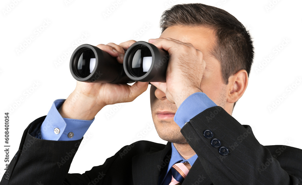 Businessman Using Binoculars Businessman Using Binoculars