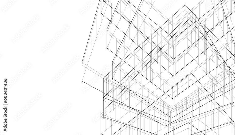 Fototapeta premium Modern architecture building 3d rendering