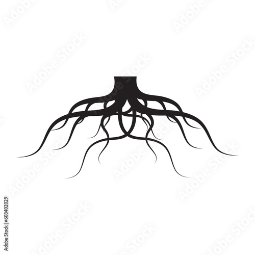 root of the tree icon silhouette design template vector