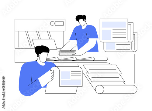 Offset printing abstract concept vector illustration.