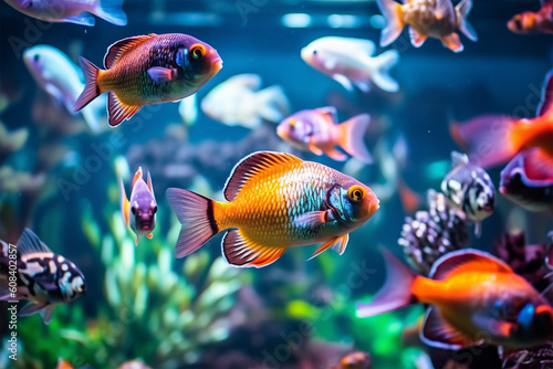 fish in aquarium generative ai © idealxone