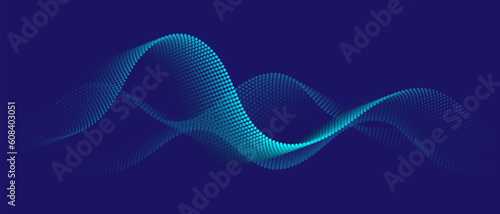 abstract blue wave particle background. Modern design and technology concept. vector illustration