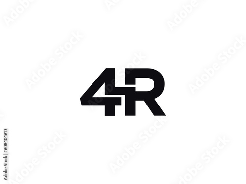 4R Letter Logo Designs, Alphabet 4r Number Logo Monogram
