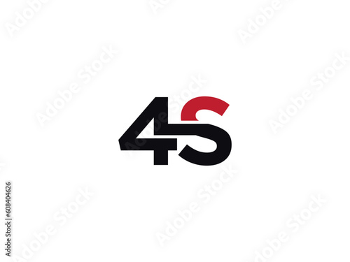4S Letter Logo Designs, Alphabet 4s Number Logo Monogram 