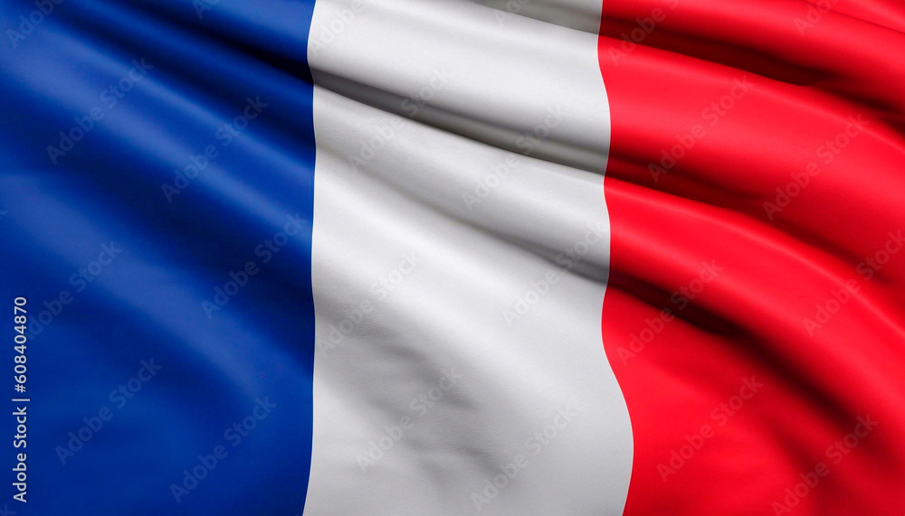 France flag with folds