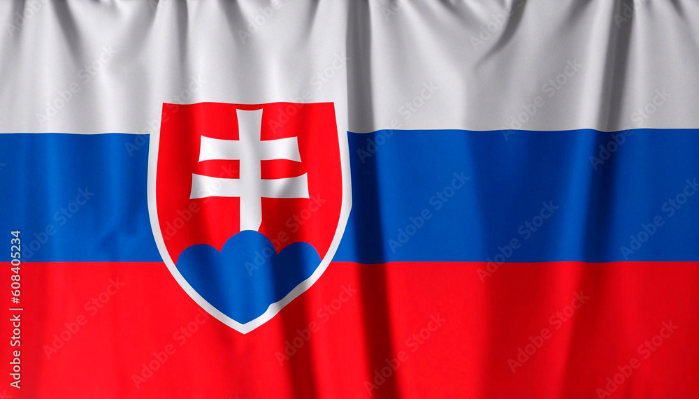 Slovak flag with folds