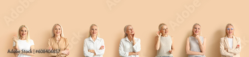 Set of fashionable mature w...