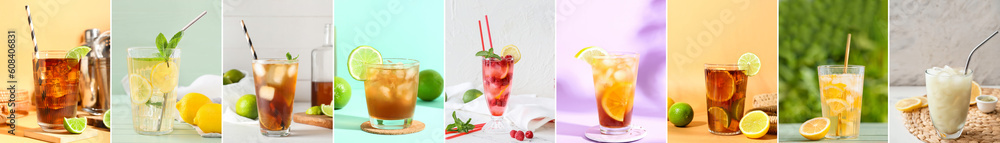 Group of tasty cold ice tee Group of tasty cold ice tee