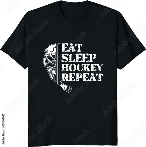 eat sleep hockey repeat t-shirt design