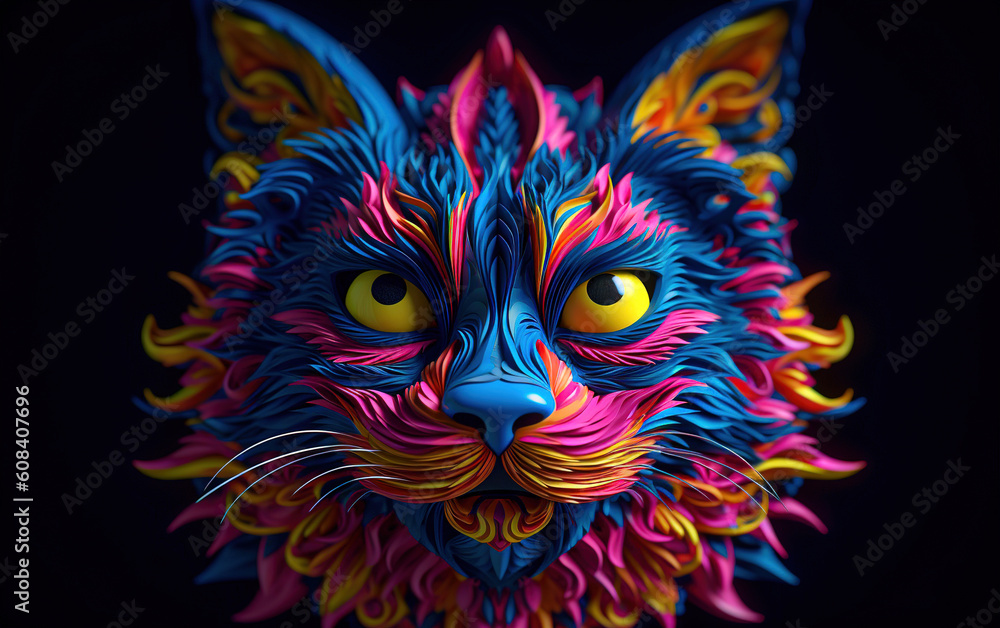 Psychedelic Abstract Cat. Generated by Midjourney AI (Vers 5.1) Psychedelic Abstract Cat. Generated by Midjourney AI (Vers 5.1)