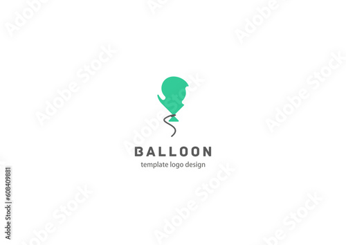 Template logo design solution with air balloon simple image