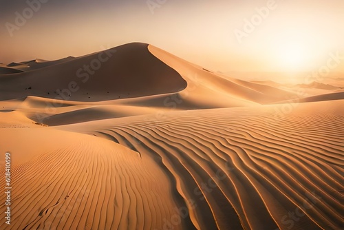 Obraz na plátne sunset in the sand generative ai technology